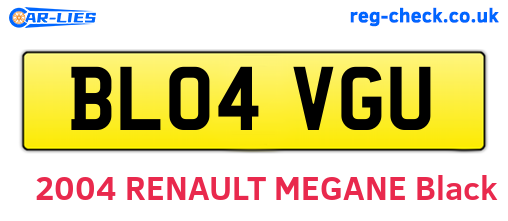 BL04VGU are the vehicle registration plates.