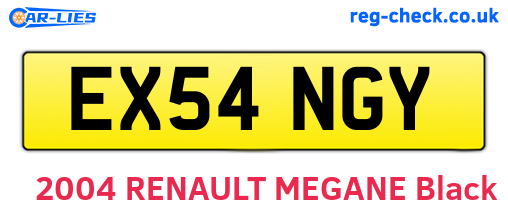 EX54NGY are the vehicle registration plates.