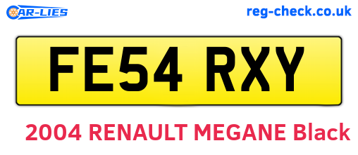 FE54RXY are the vehicle registration plates.