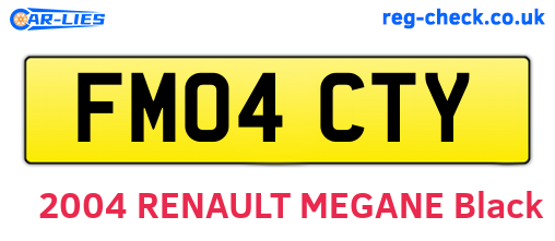 FM04CTY are the vehicle registration plates.