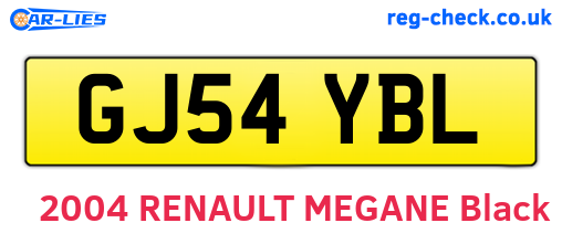 GJ54YBL are the vehicle registration plates.