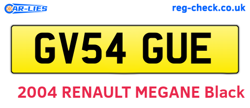GV54GUE are the vehicle registration plates.
