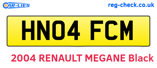 HN04FCM are the vehicle registration plates.