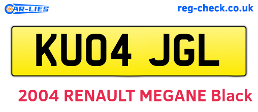 KU04JGL are the vehicle registration plates.