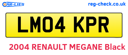 LM04KPR are the vehicle registration plates.