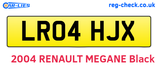 LR04HJX are the vehicle registration plates.