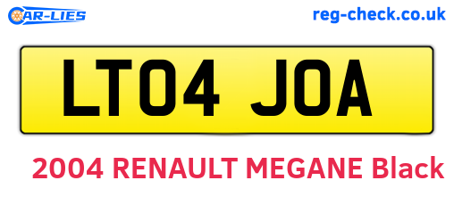 LT04JOA are the vehicle registration plates.