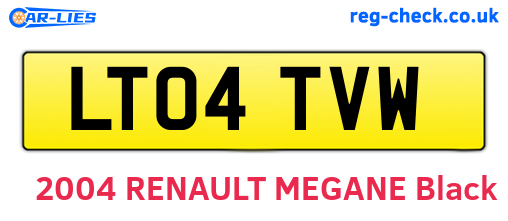 LT04TVW are the vehicle registration plates.