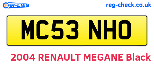 MC53NHO are the vehicle registration plates.