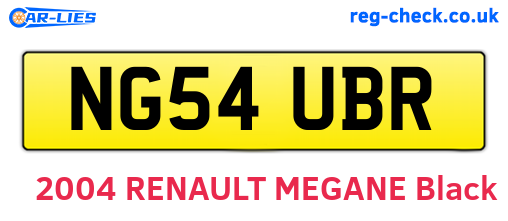 NG54UBR are the vehicle registration plates.