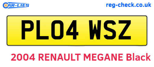 PL04WSZ are the vehicle registration plates.