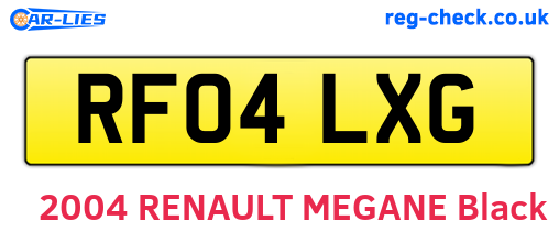 RF04LXG are the vehicle registration plates.