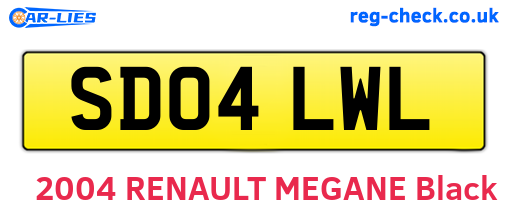 SD04LWL are the vehicle registration plates.