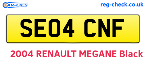 SE04CNF are the vehicle registration plates.