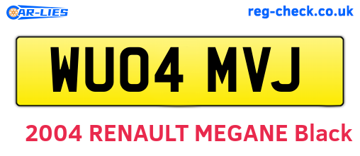 WU04MVJ are the vehicle registration plates.