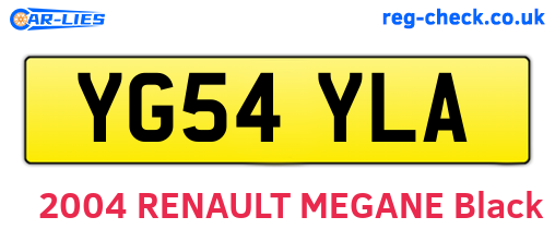 YG54YLA are the vehicle registration plates.