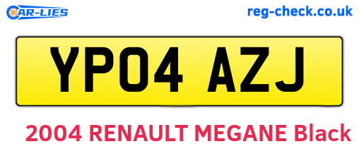 YP04AZJ are the vehicle registration plates.