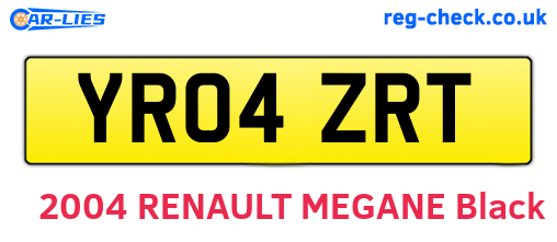 YR04ZRT are the vehicle registration plates.