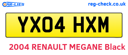 YX04HXM are the vehicle registration plates.