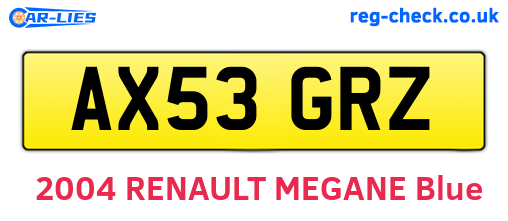 AX53GRZ are the vehicle registration plates.