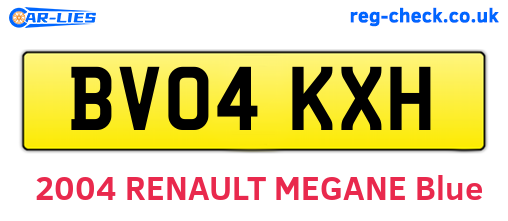 BV04KXH are the vehicle registration plates.