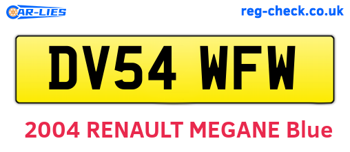 DV54WFW are the vehicle registration plates.