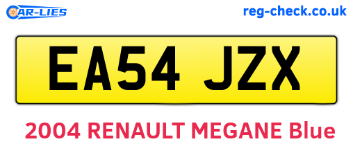 EA54JZX are the vehicle registration plates.