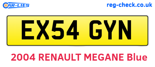 EX54GYN are the vehicle registration plates.