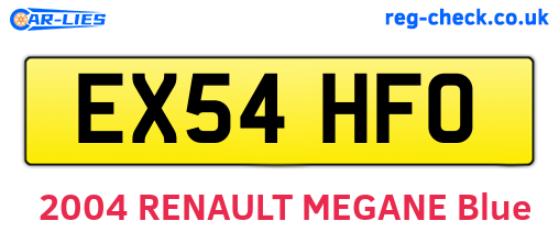 EX54HFO are the vehicle registration plates.