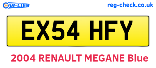 EX54HFY are the vehicle registration plates.
