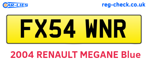 FX54WNR are the vehicle registration plates.