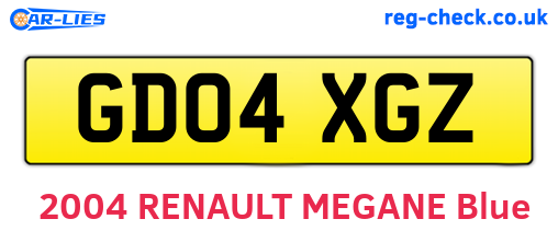 GD04XGZ are the vehicle registration plates.