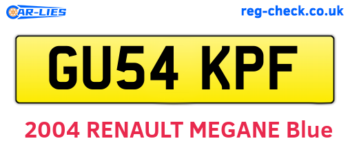 GU54KPF are the vehicle registration plates.