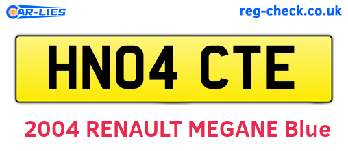 HN04CTE are the vehicle registration plates.