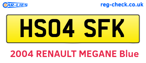 HS04SFK are the vehicle registration plates.