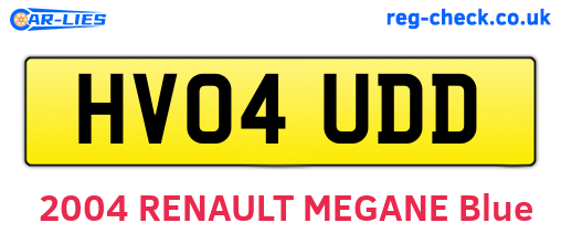 HV04UDD are the vehicle registration plates.
