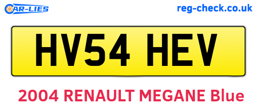 HV54HEV are the vehicle registration plates.