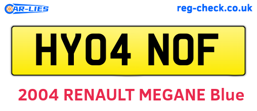 HY04NOF are the vehicle registration plates.