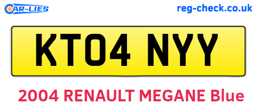 KT04NYY are the vehicle registration plates.