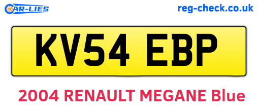 KV54EBP are the vehicle registration plates.