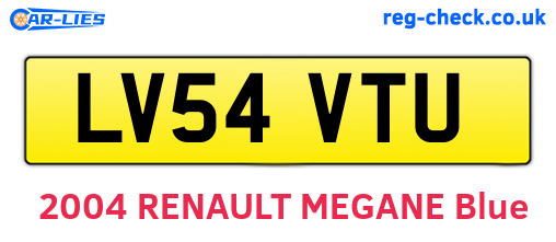 LV54VTU are the vehicle registration plates.