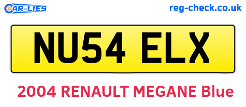 NU54ELX are the vehicle registration plates.