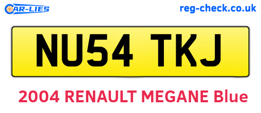 NU54TKJ are the vehicle registration plates.