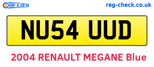 NU54UUD are the vehicle registration plates.