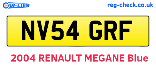 NV54GRF are the vehicle registration plates.
