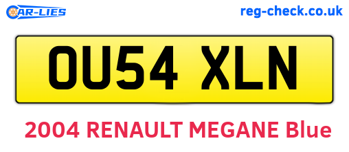 OU54XLN are the vehicle registration plates.