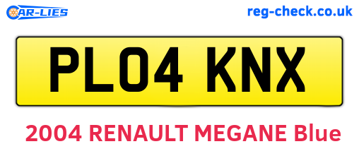 PL04KNX are the vehicle registration plates.
