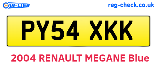 PY54XKK are the vehicle registration plates.