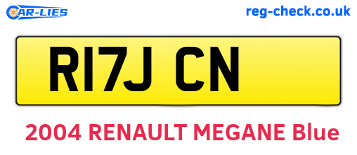 R17JCN are the vehicle registration plates.