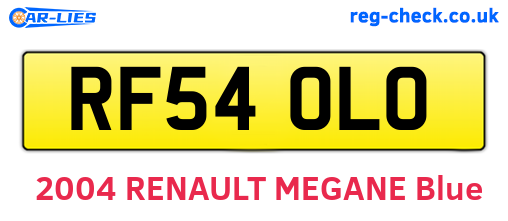RF54OLO are the vehicle registration plates.